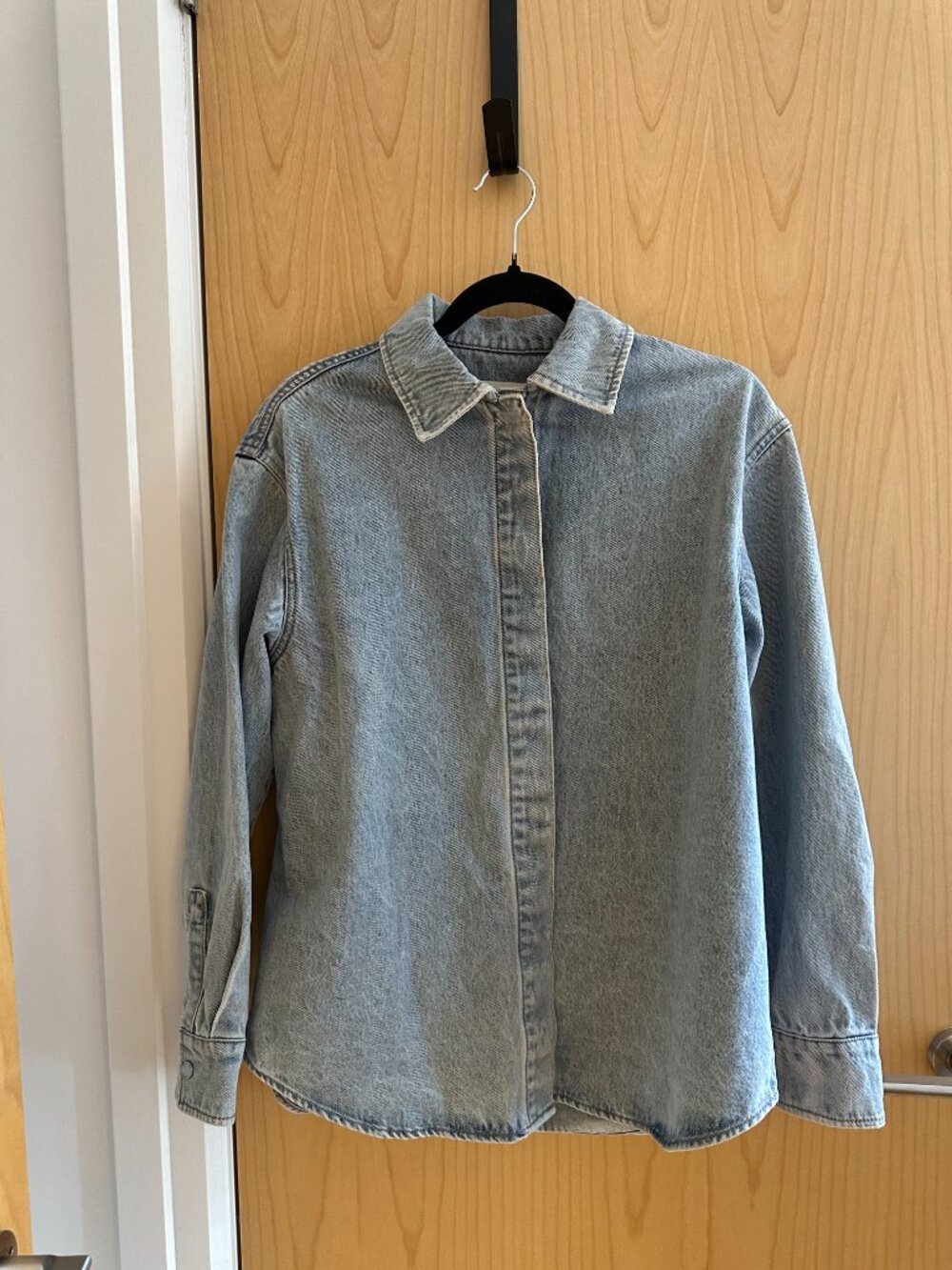 Midwash Denim Shirt Shacket, Assembly Label, Size AU 6